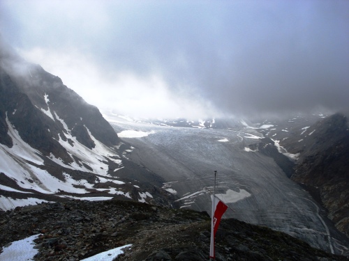 The Mittelberg Glacier from the Braunschweiger Hut (2,759m , 9,051 ft) 